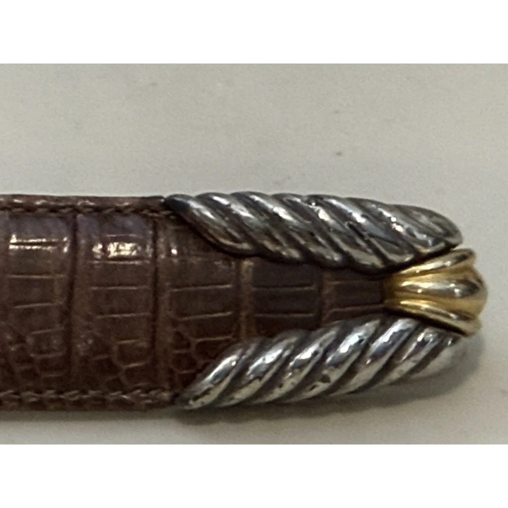 VTG Brighton Museum Collection Brown Leather Belt Greco Roman‎ Coin Med 33